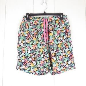 Chubbies Swim Shorts Men SZ M 7" Inseam Dark Floral Lined Vacation Travel Summer